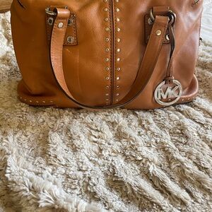 Michael Kors Brown Studded Shoulder Bag